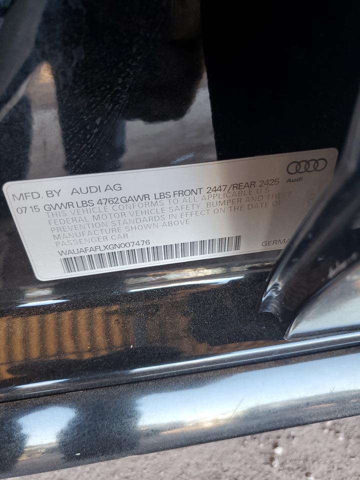 2016 Audi A4 Premium S-Line VIN: WAUAFAFLXGN007476 Lot: 61845615
