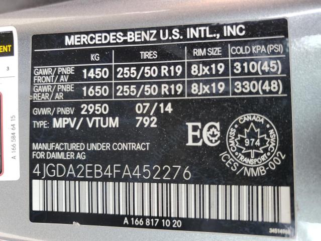 2015 MERCEDES-BENZ ML 350 BLUETEC  