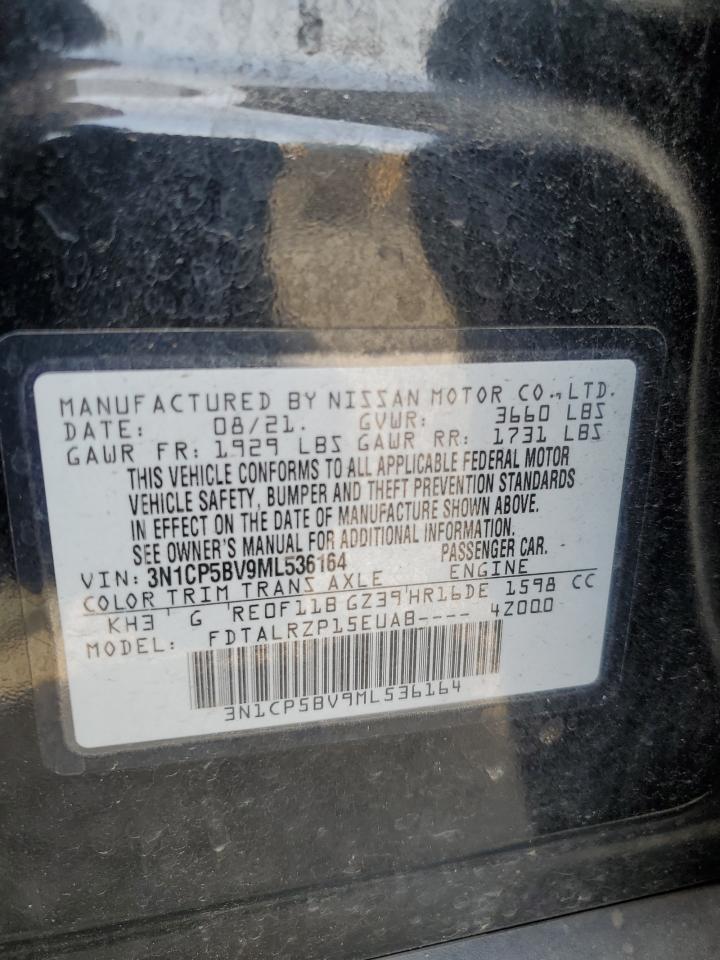 2021 Nissan Kicks S VIN: 3N1CP5BV9ML536164 Lot: 62531815