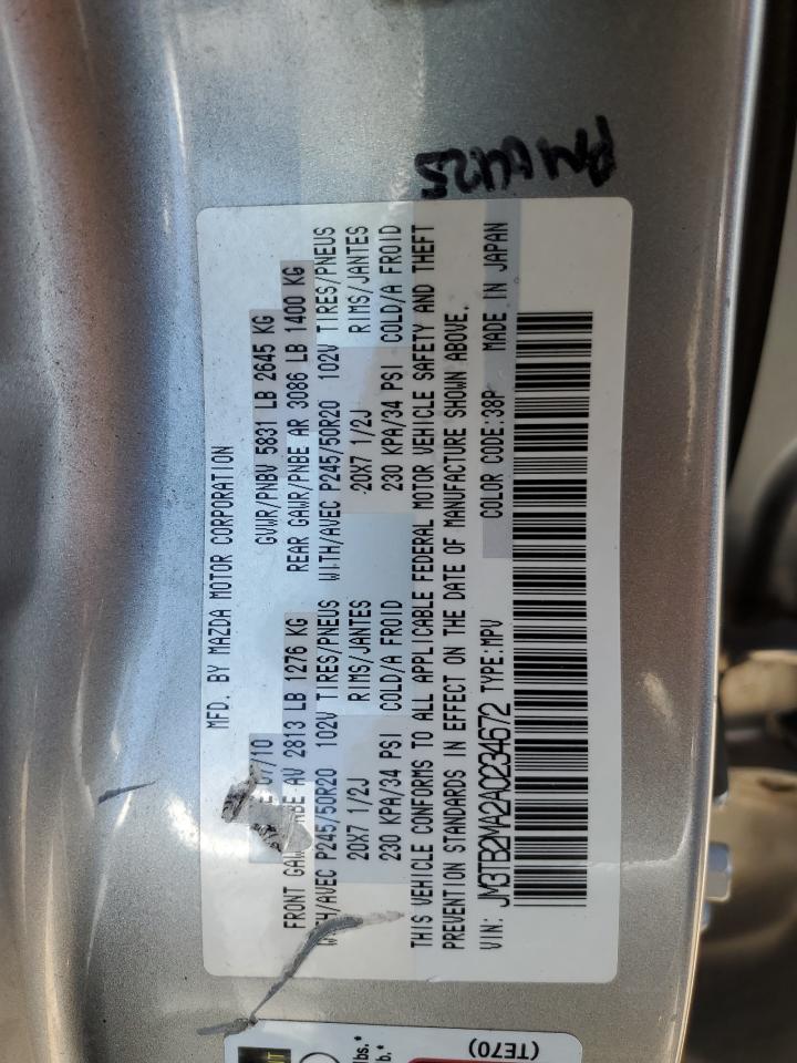 2010 Mazda Cx-9 VIN: JM3TB2MA2A0234672 Lot: 61635475