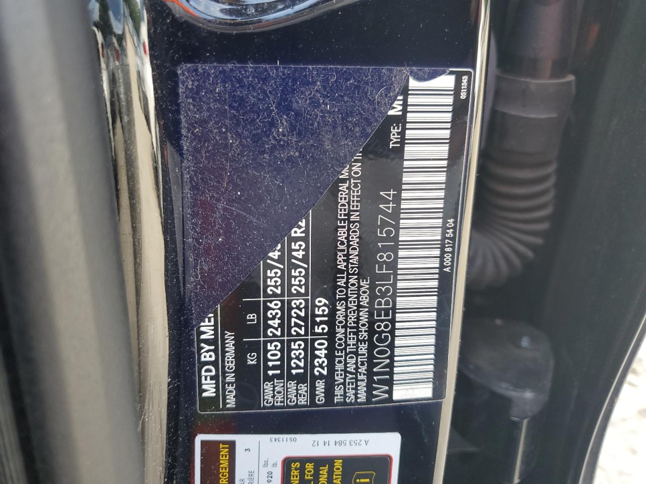 2020 Mercedes-Benz Glc 300 4Matic VIN: W1N0G8EB3LF815744 Lot: 62152995