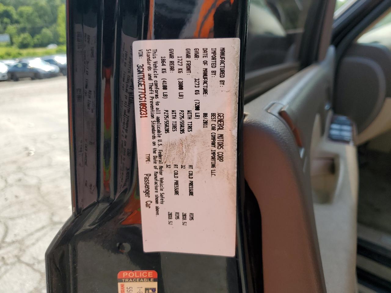 2012 Chevrolet Avalanche Ltz VIN: 3GNTKGE77CG109231 Lot: 60018485