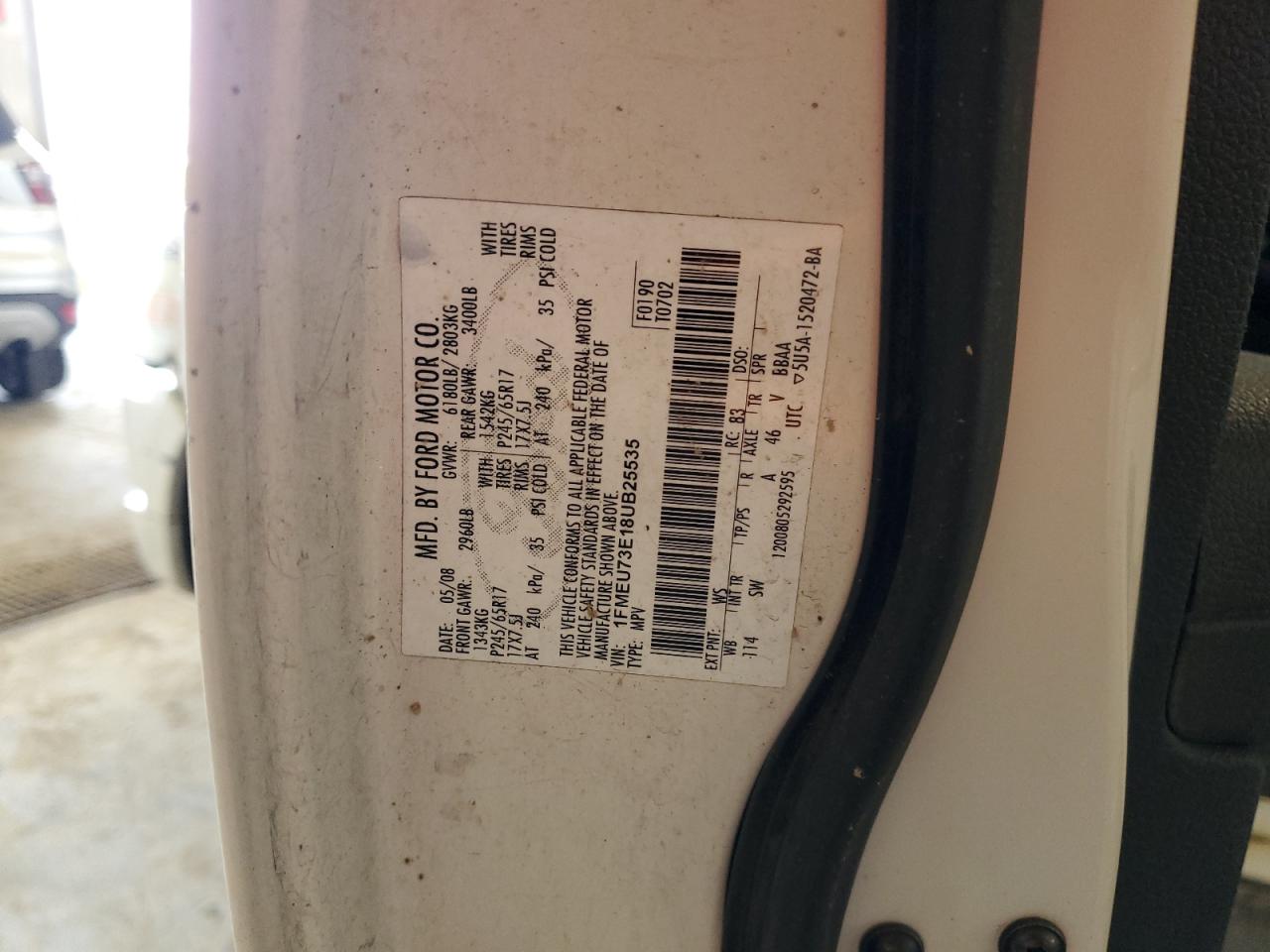 2008 Ford Explorer Xlt VIN: 1FMEU73E18UB25535 Lot: 57315895