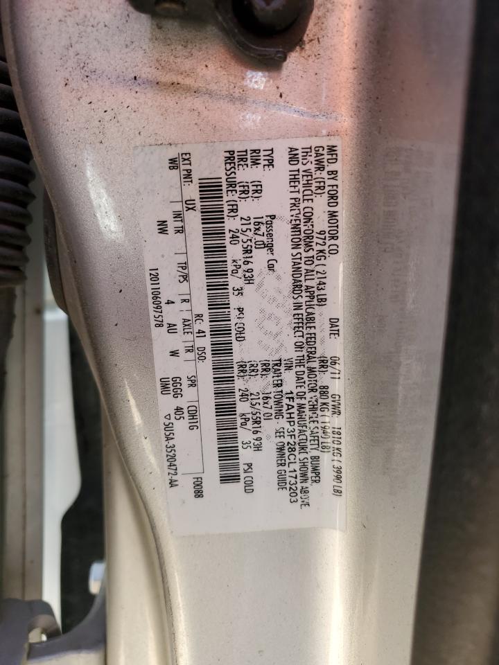 2012 Ford Focus Se VIN: 1FAHP3F28CL173203 Lot: 63016495