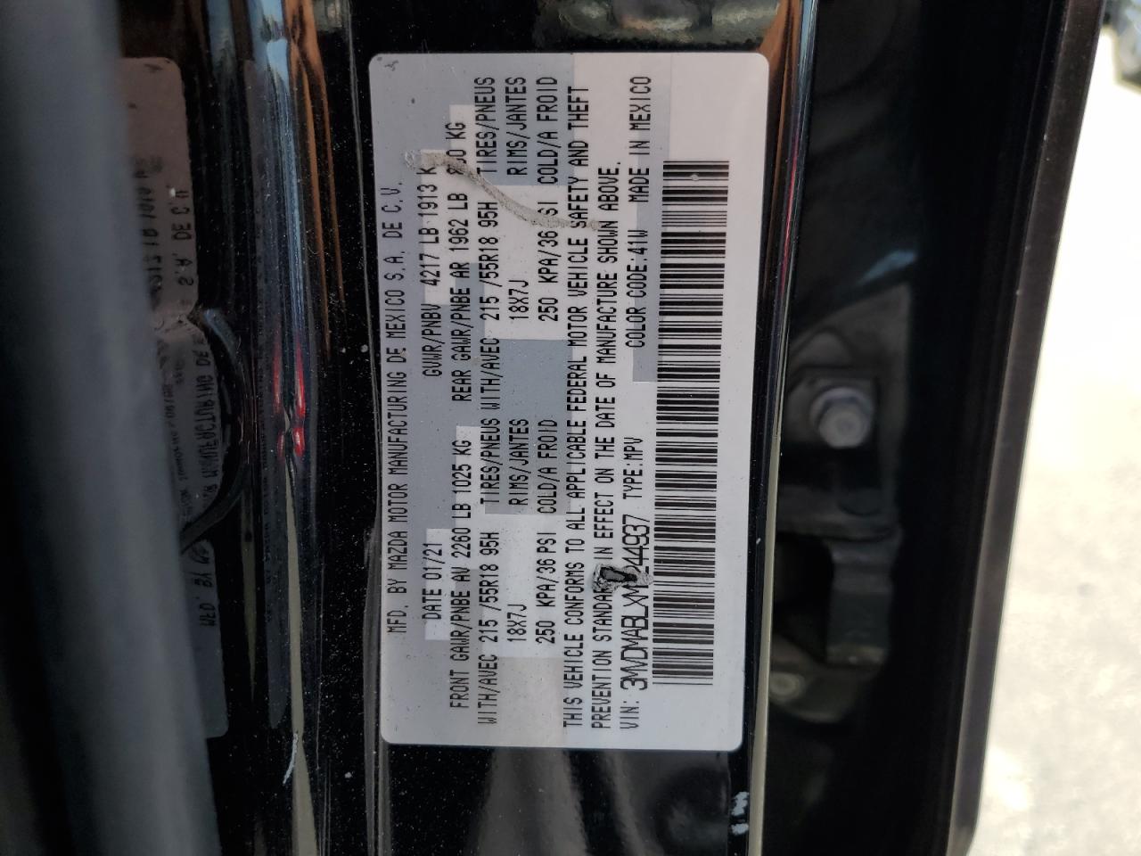2021 Mazda Cx-30 Select VIN: 3MVDMABLXMM244937 Lot: 59370815