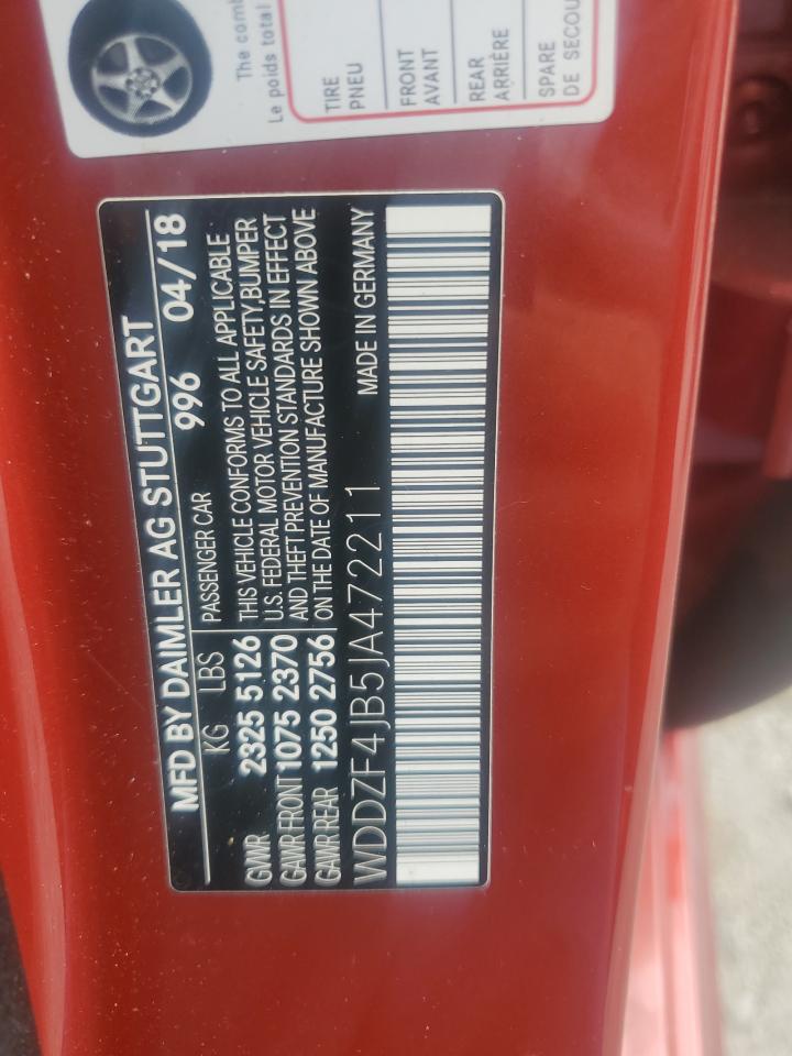 2018 Mercedes-Benz E 300 VIN: WDDZF4JB5JA472211 Lot: 61467095