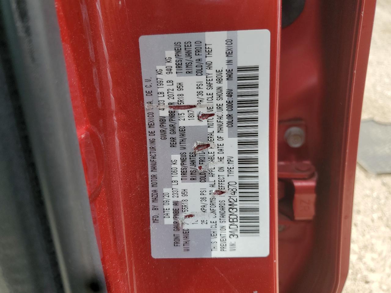 2021 Mazda Cx-30 Premium VIN: 3MVDMBDM3MM214870 Lot: 62376675