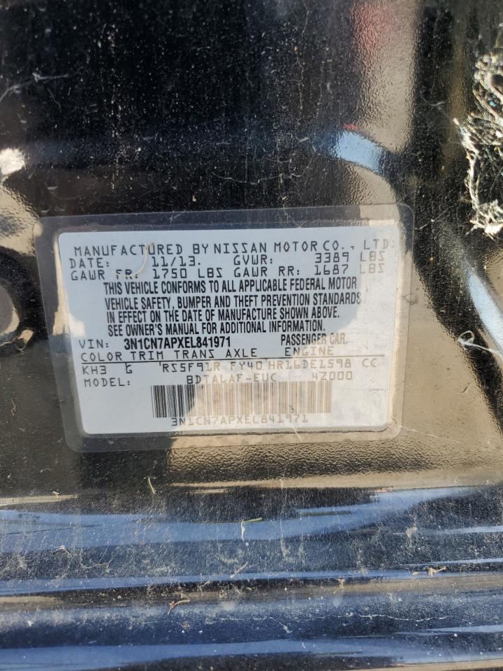 2014 Nissan Versa S VIN: 3N1CN7APXEL841971 Lot: 63048265