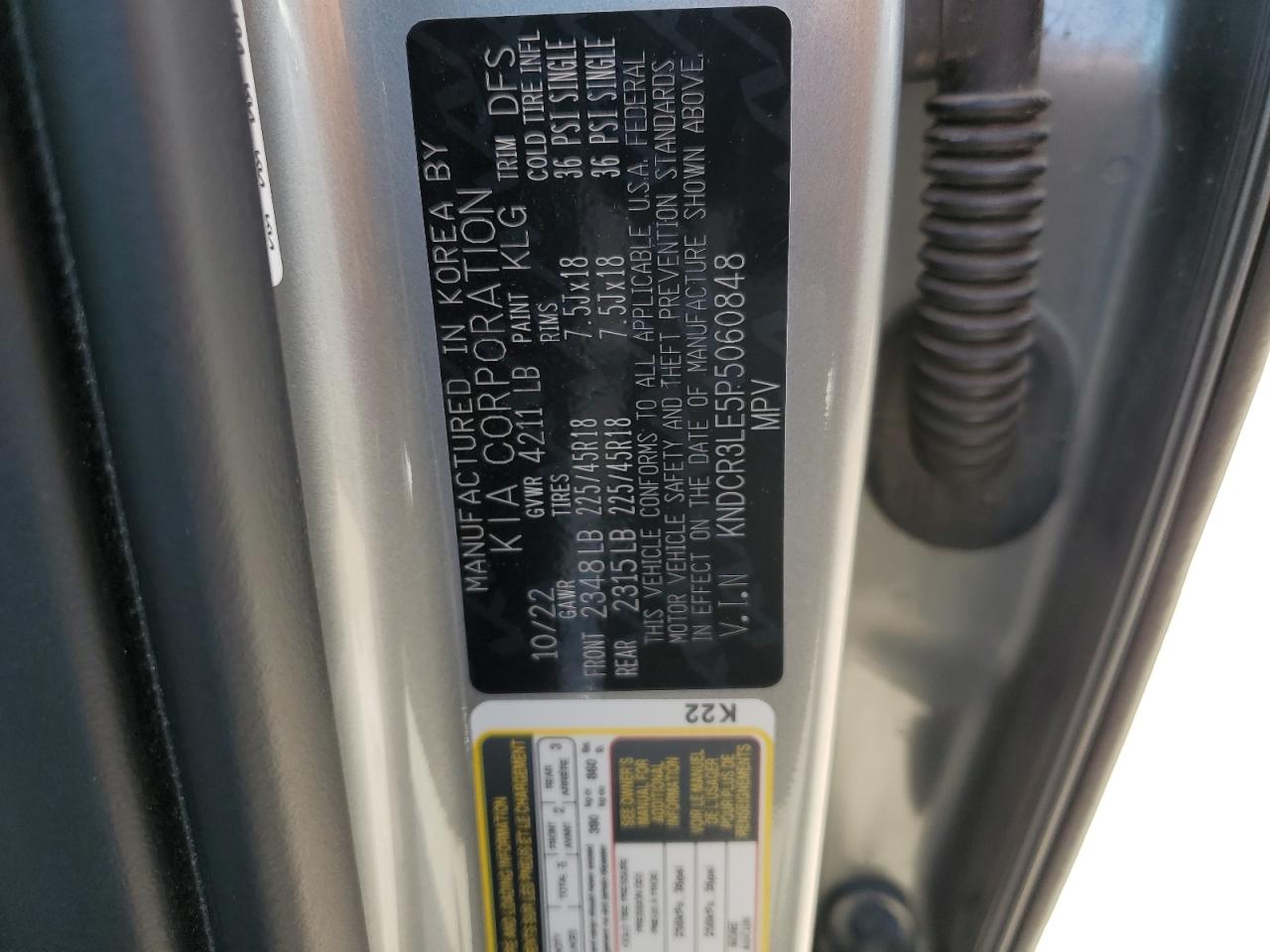 2023 Kia Niro Ex VIN: KNDCR3LE5P5060848 Lot: 62180975