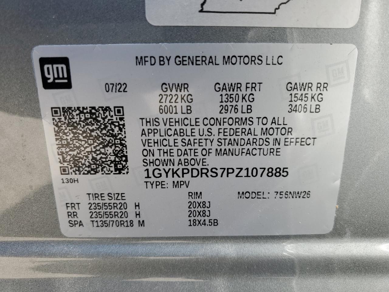 2023 Cadillac Xt6 Premium Luxury VIN: 1GYKPDRS7PZ107885 Lot: 58473935