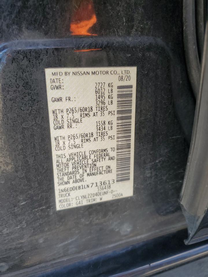 NISSAN FRONTIER 2020 VIN 1N6ED0EB1LN713613 photo 12