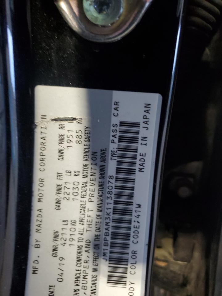 MAZDA 3 2019 VIN JM1BPBAM3K1138078 zdjęcie 12