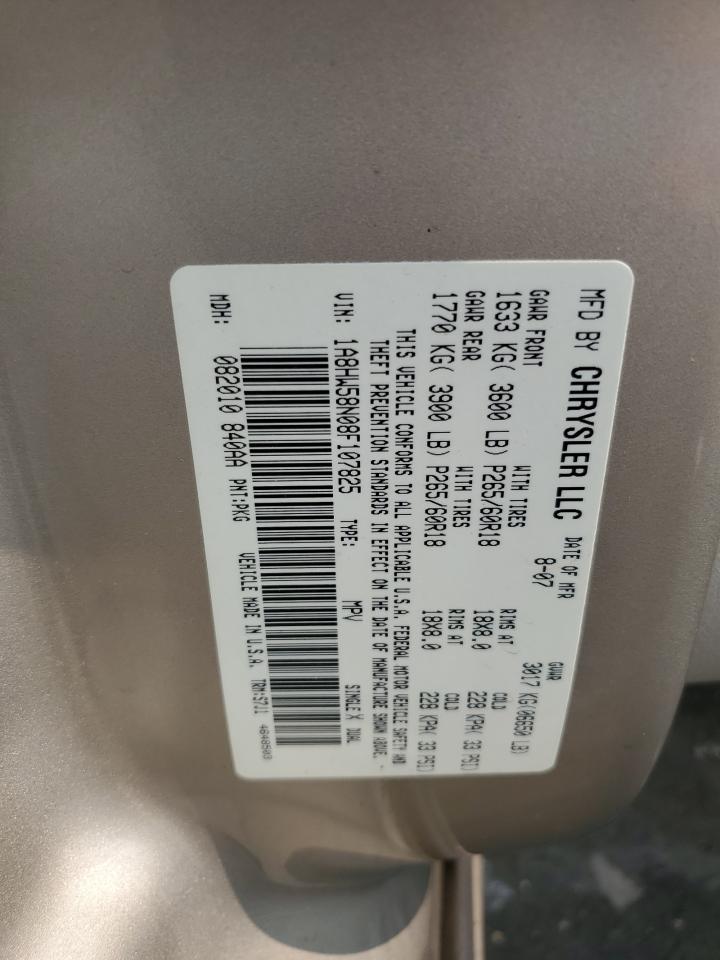 2008 Chrysler Aspen Limited VIN: 1A8HW58N08F107825 Lot: 59354725