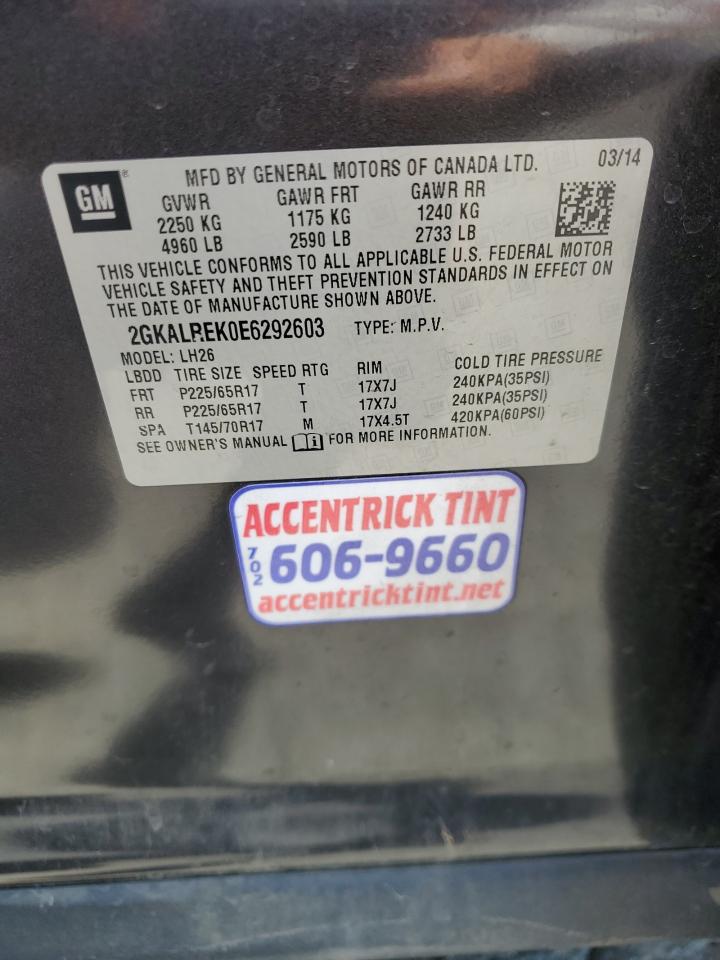GMC TERRAIN 2014 VIN 2GKALREK0E6292603 photo 13