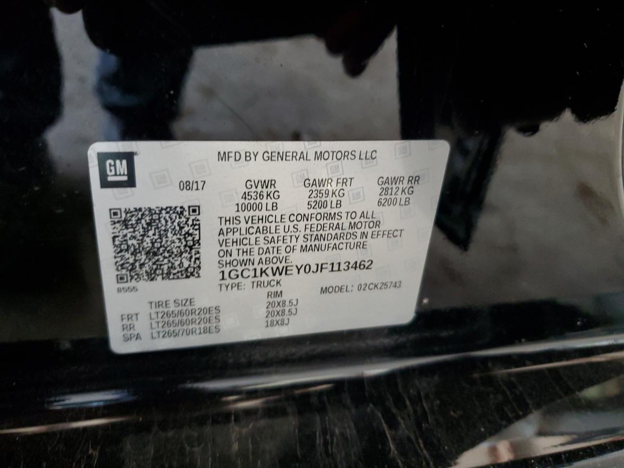 CHEVROLET ALL Models 2018 VIN 1GC1KWEY0JF113462 zdjęcie 12