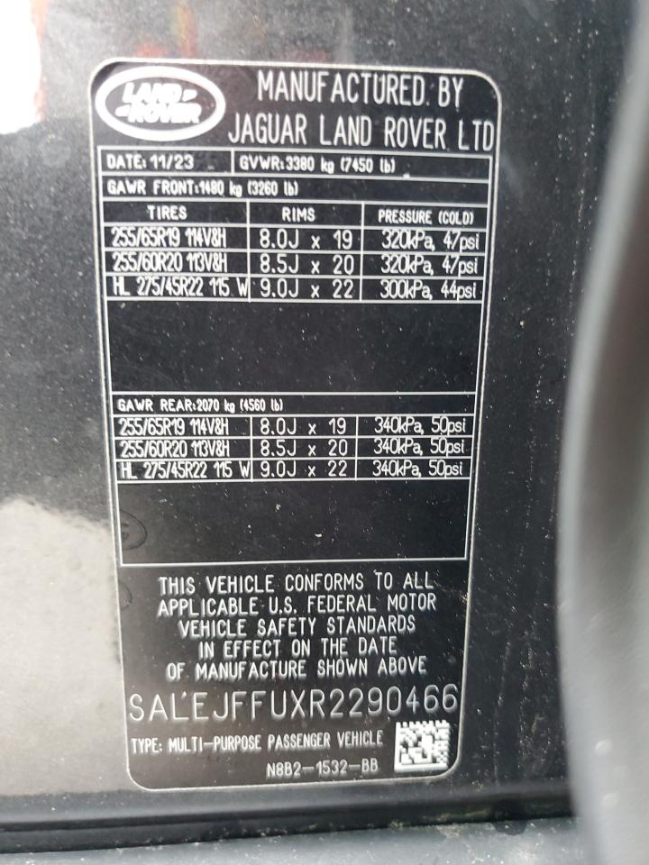 2024 Land Rover Defender 130 S VIN: SALEJFFUXR2290466 Lot: 60906095