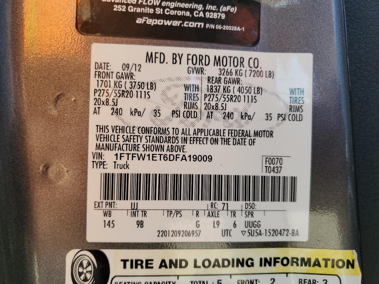 FORD F-150 2013 VIN 1FTFW1ET6DFA19009 фото 12