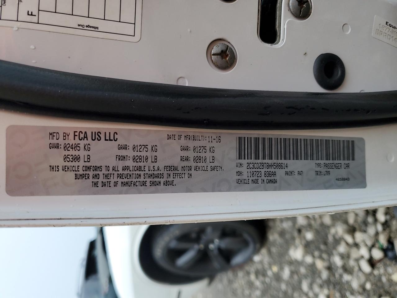 2017 Dodge Challenger R/T VIN: 2C3CDZBT8HH508614 Lot: 59501955