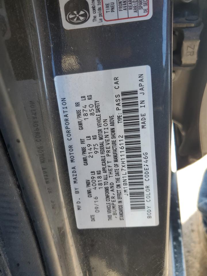 2017 Mazda 3 Touring VIN: JM1BN1L7XH1116112 Lot: 60462805