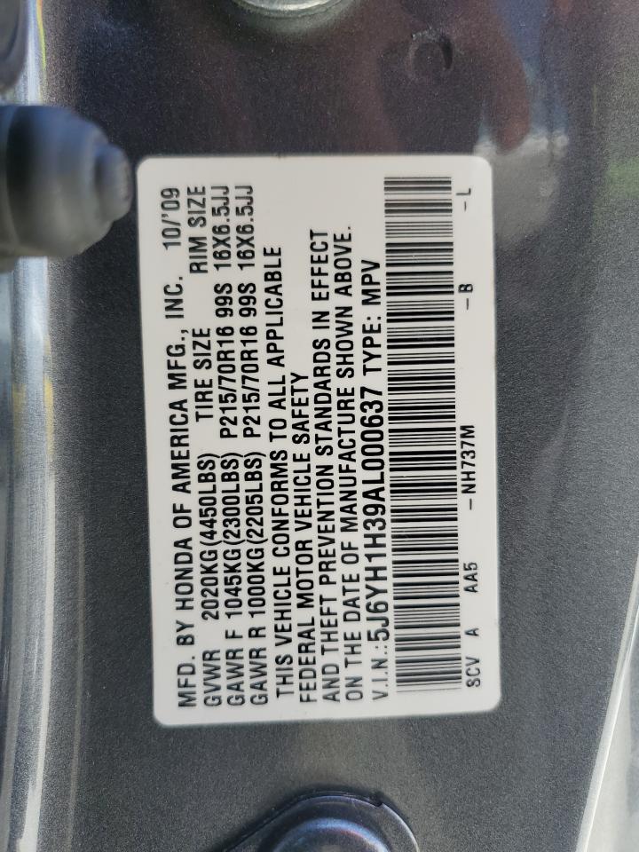 2010 Honda Element Lx VIN: 5J6YH1H39AL000637 Lot: 61287835