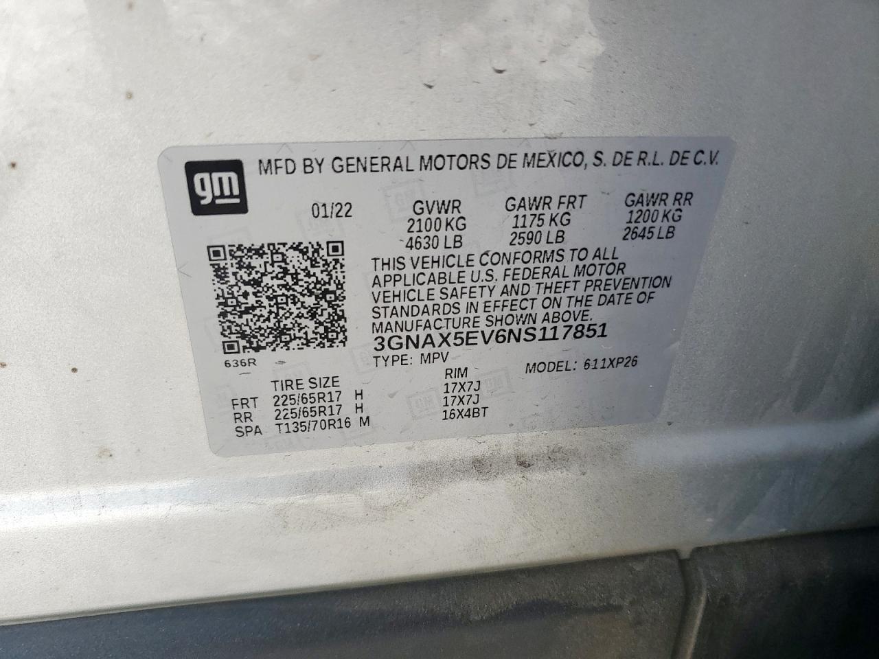 CHEVROLET EQUINOX 2022 VIN 3GNAX5EV6NS117851 zdjęcie 13