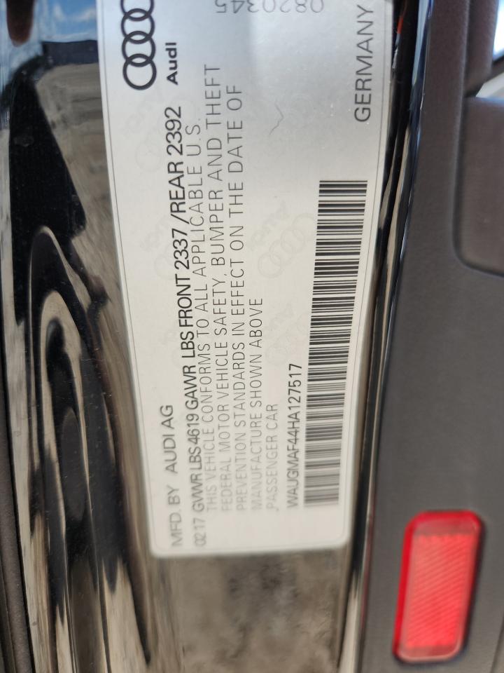 2017 Audi A4 Ultra Premium VIN: WAUGMAF44HA127517 Lot: 61473135