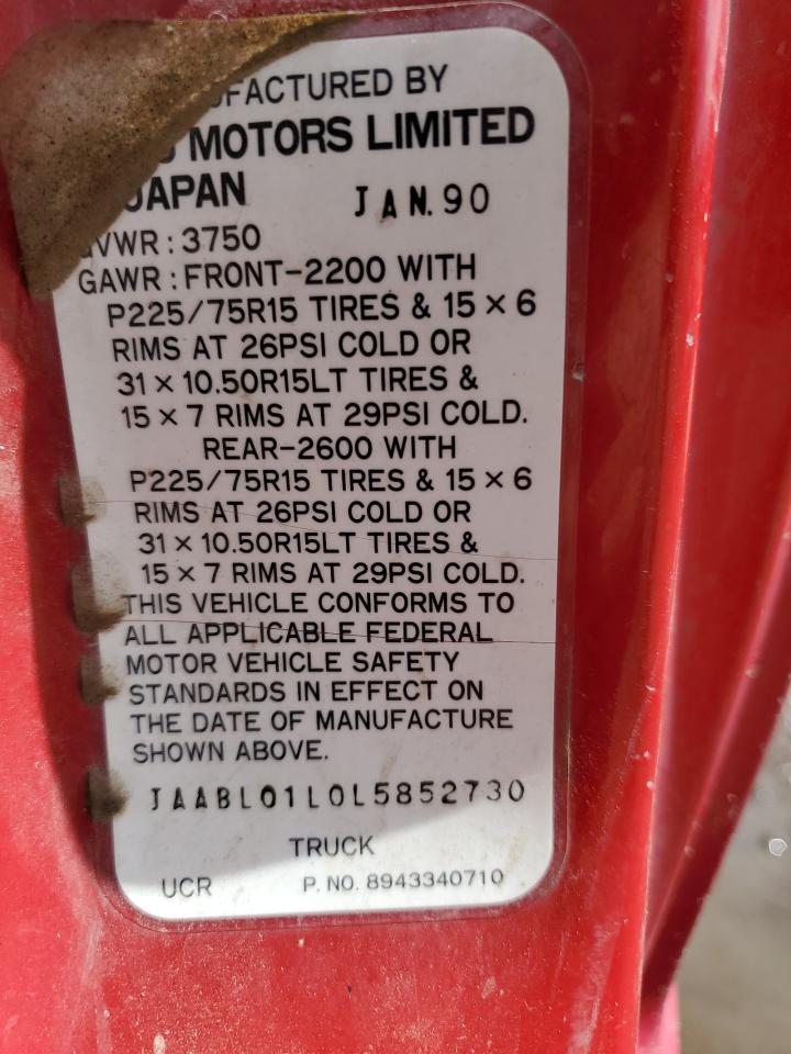 1990 Isuzu Amigo VIN: JAABL01L0L5852730 Lot: 60371585