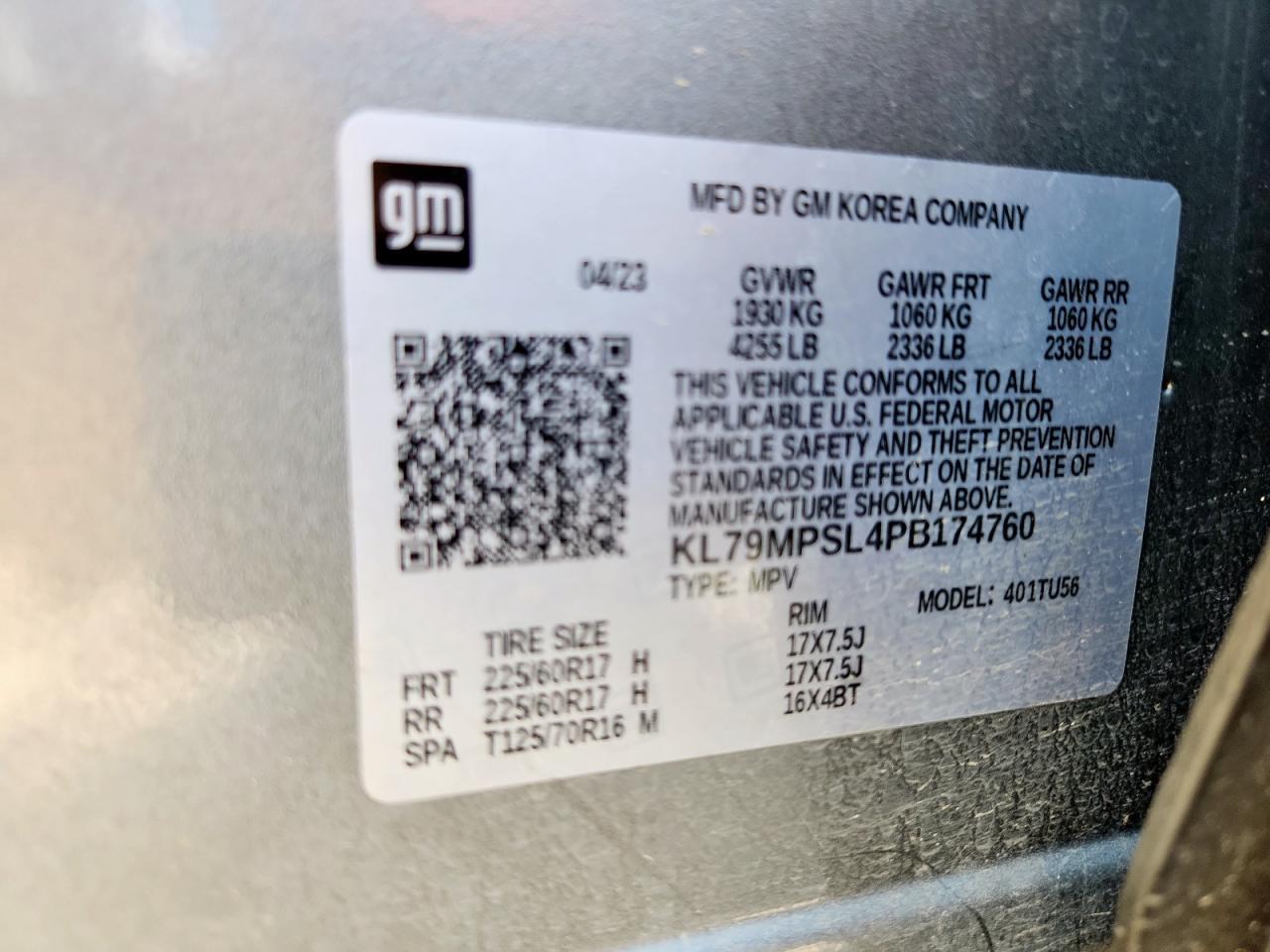 2023 Chevrolet Trailblazer Lt VIN: KL79MPSL4PB174760 Lot: 65608755