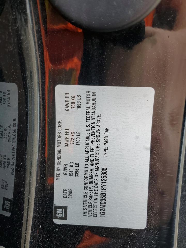 2008 Pontiac Solstice VIN: 1G2MC35B18Y125885 Lot: 60138135
