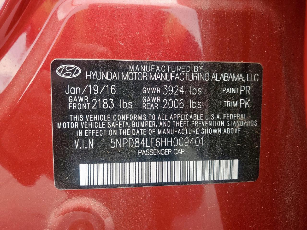 HYUNDAI ELANTRA 2017 VIN 5NPD84LF6HH009401 фото 12