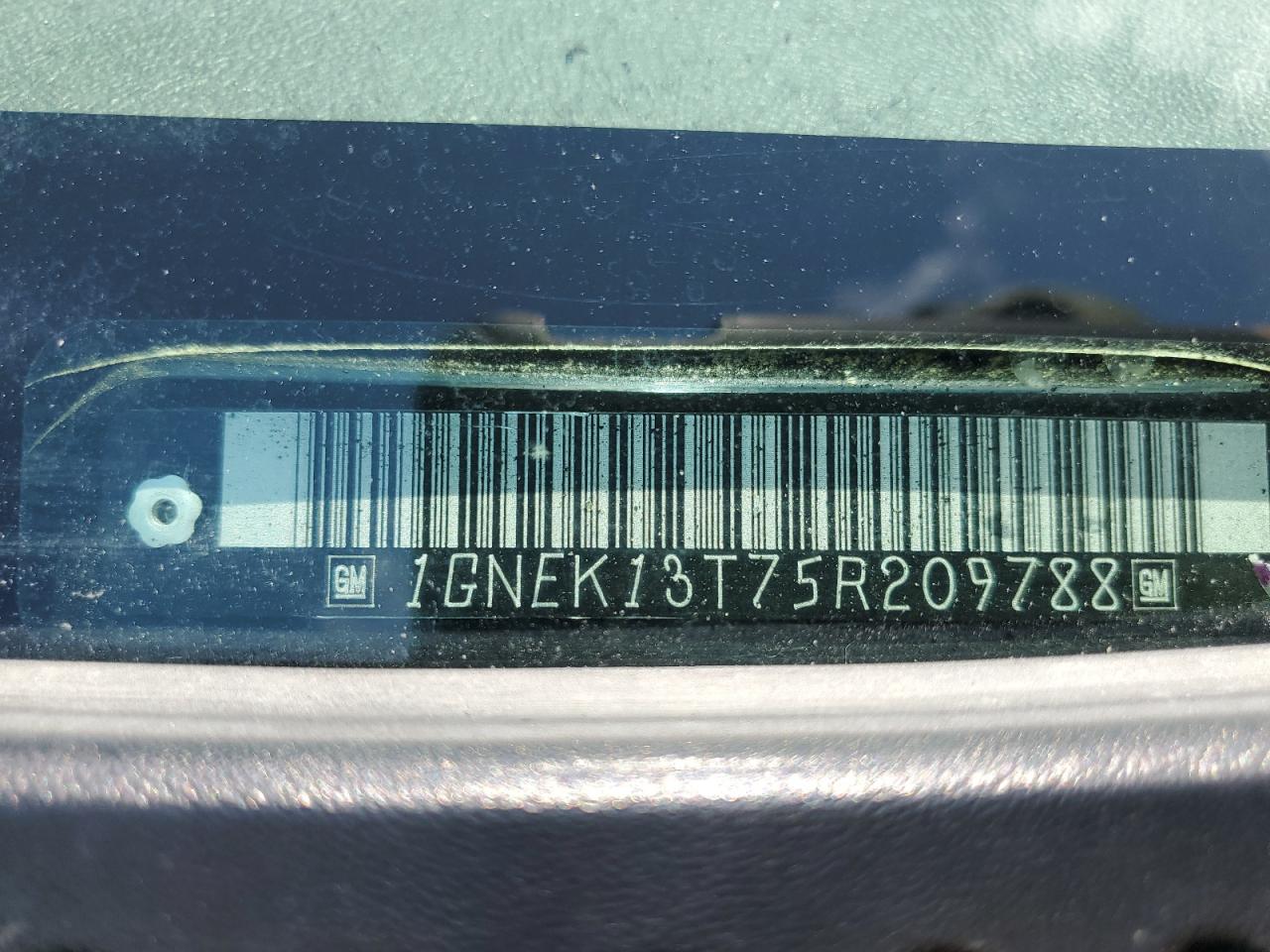 2005 Chevrolet Tahoe K1500 VIN: 1GNEK13T75R209788 Lot: 59975765