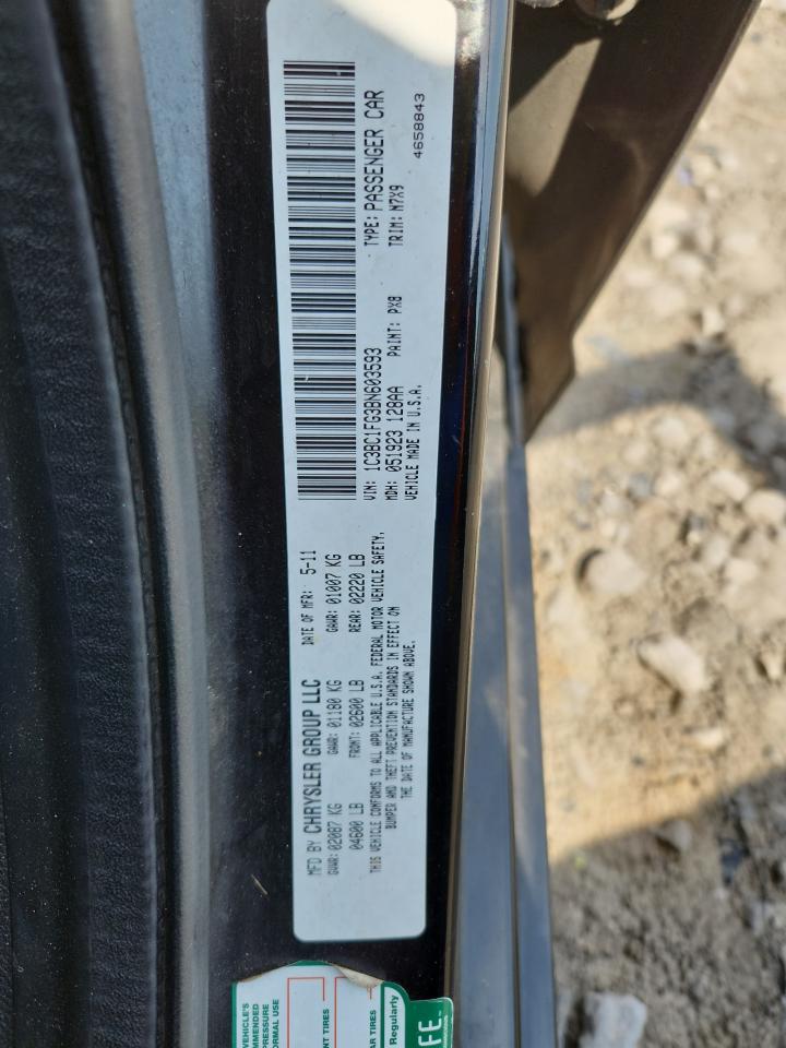 2011 Chrysler 200 Touring VIN: 1C3BC1FG3BN603593 Lot: 61778415