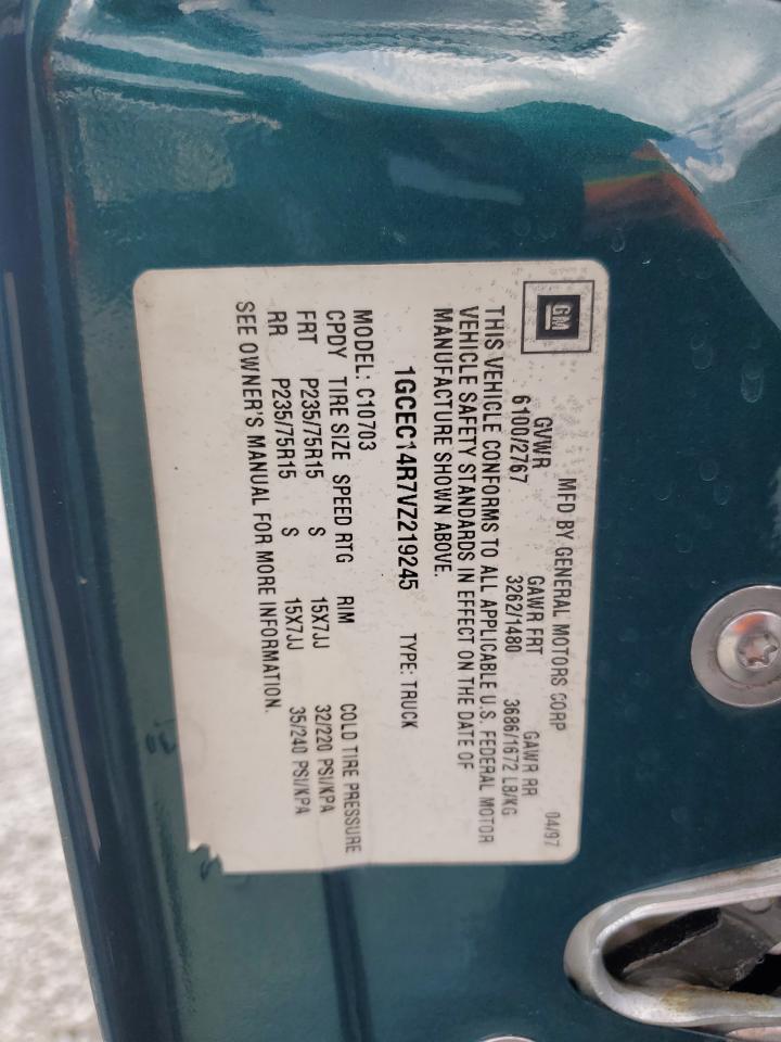 1997 Chevrolet Gmt-400 C1500 VIN: 1GCEC14R7VZ219245 Lot: 60555685