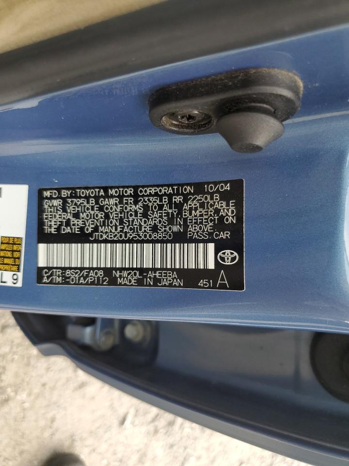 2005 Toyota Prius VIN: JTDKB20U953008850 Lot: 62750325