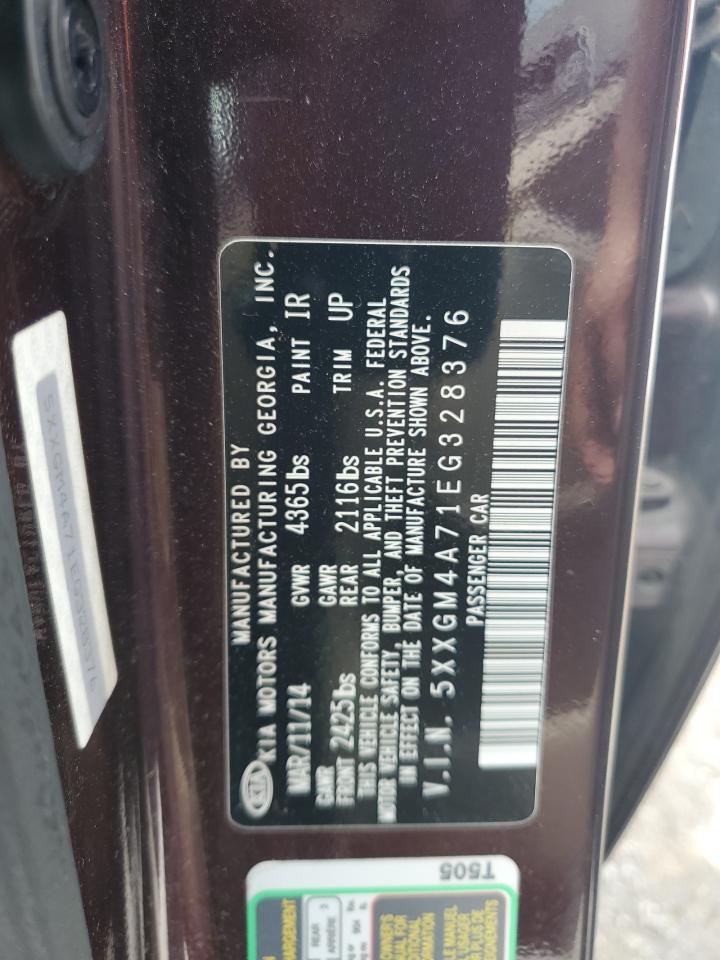 2014 Kia Optima Lx VIN: 5XXGM4A71EG328376 Lot: 60676205