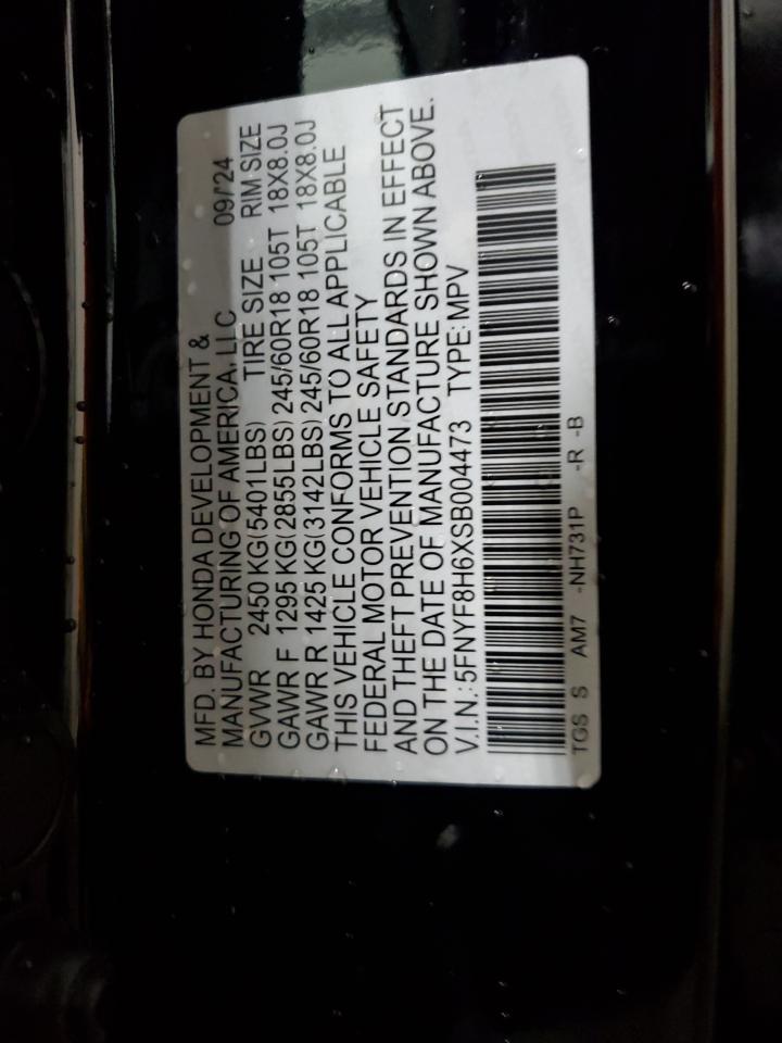 2025 Honda Passport Trail Sport VIN: 5FNYF8H6XSB004473 Lot: 61561215