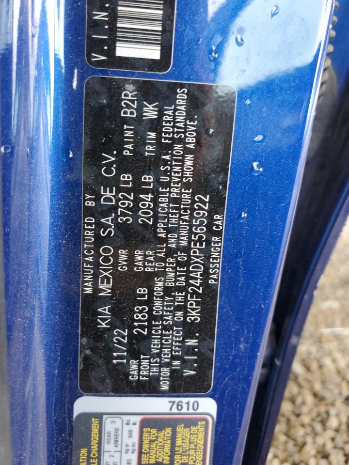 2023 Kia Forte Lx VIN: 3KPF24ADXPE565922 Lot: 61451785