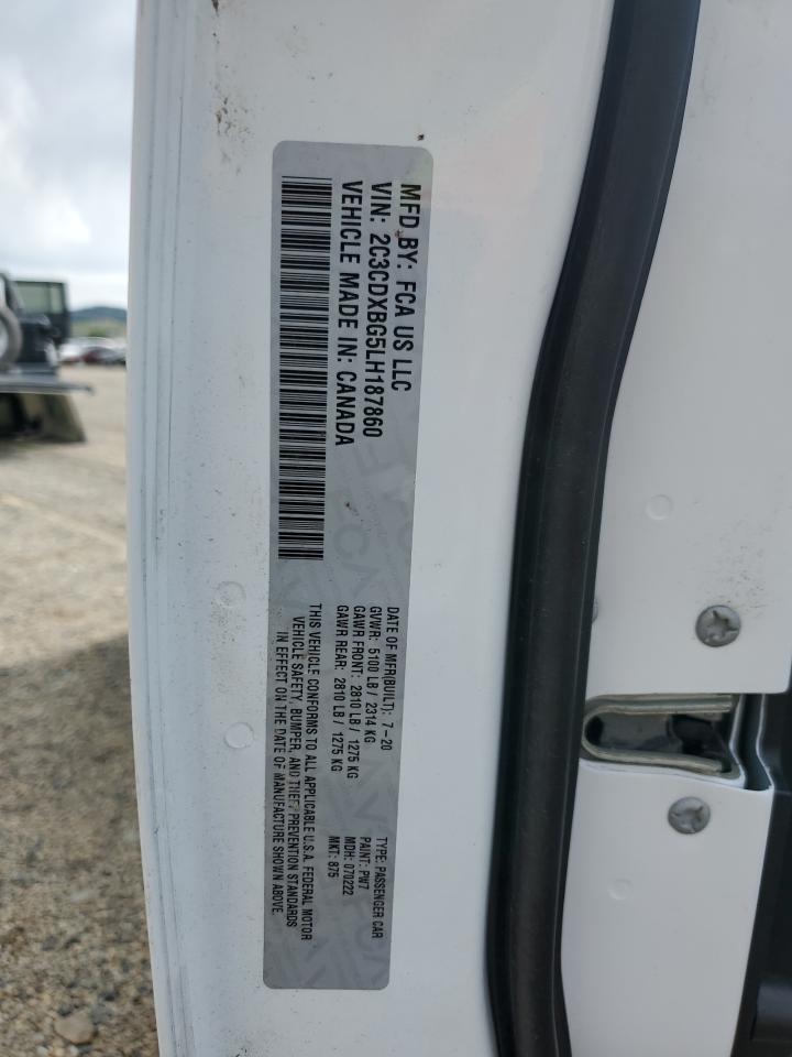 2020 Dodge Charger Sxt VIN: 2C3CDXBG5LH187860 Lot: 62170305