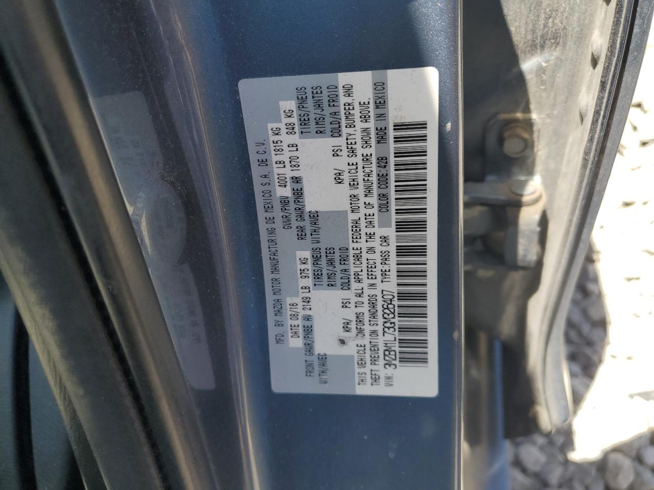 2016 Mazda 3 Touring VIN: 3MZBM1L73GM326407 Lot: 62534655
