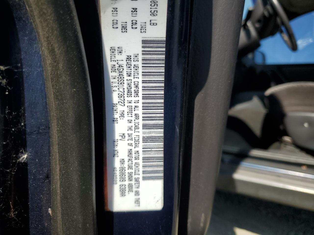 2001 Jeep Grand Cherokee Laredo VIN: 1J4GX48S91C736727 Lot: 62941485