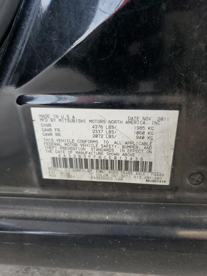 2012 Mitsubishi Galant Es VIN: 4A32B3FF6CE013436 Lot: 62367895