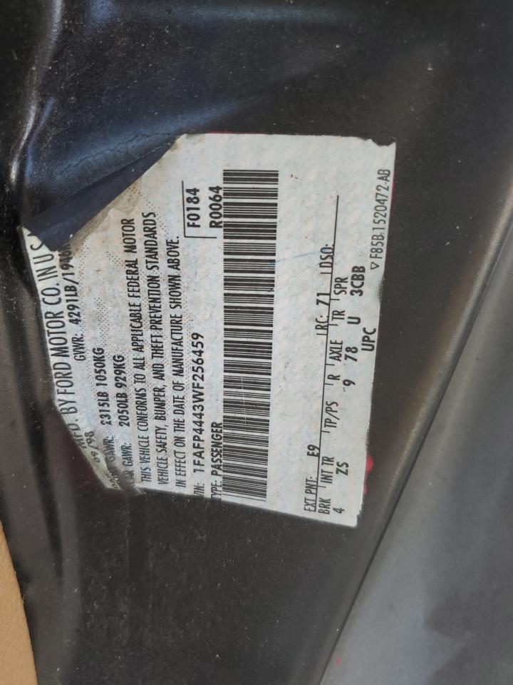 1998 Ford Mustang VIN: 1FAFP4443WF256459 Lot: 62699475