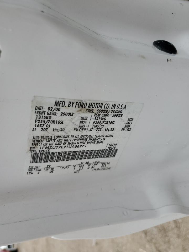 2001 Ford Explorer Sport Trac VIN: 1FMZU77E21UA06975 Lot: 59721565