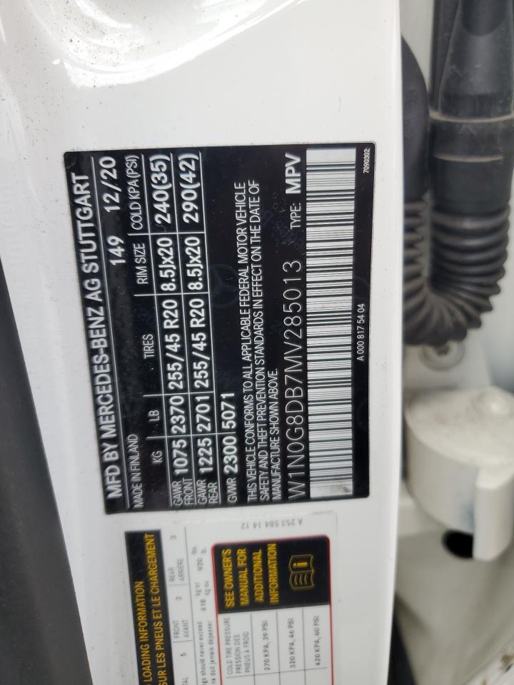2021 Mercedes-Benz Glc 300 VIN: W1N0G8DB7MV285013 Lot: 61565685