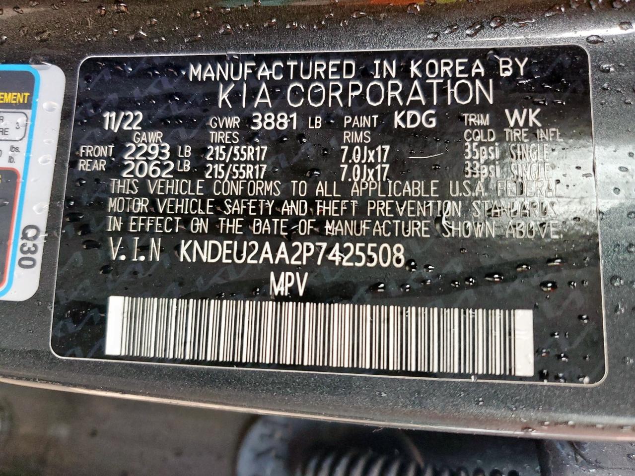 2023 Kia Seltos S VIN: KNDEU2AA2P7425508 Lot: 60864695