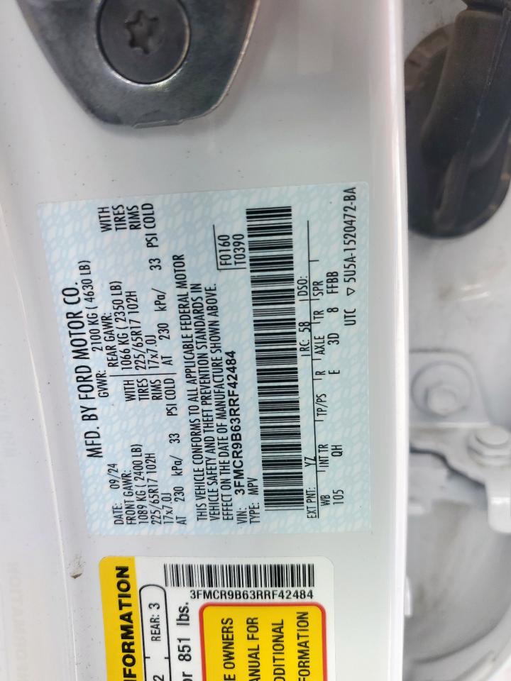 2024 Ford Bronco Sport Big Bend VIN: 3FMCR9B63RRF42484 Lot: 60271355