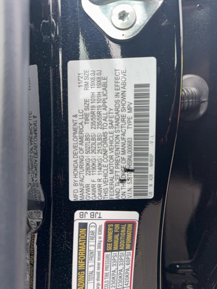2022 Acura Rdx Technology VIN: 5J8TC2H59NL000683 Lot: 62771865