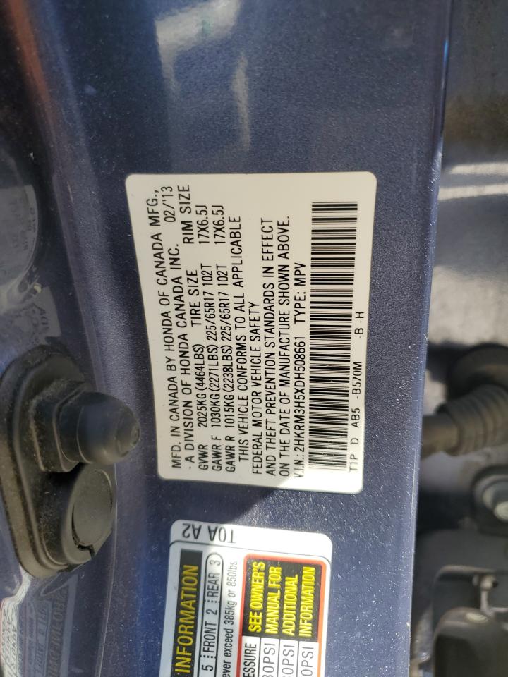 2013 Honda Cr-V Ex VIN: 2HKRM3H5XDH508661 Lot: 59638155