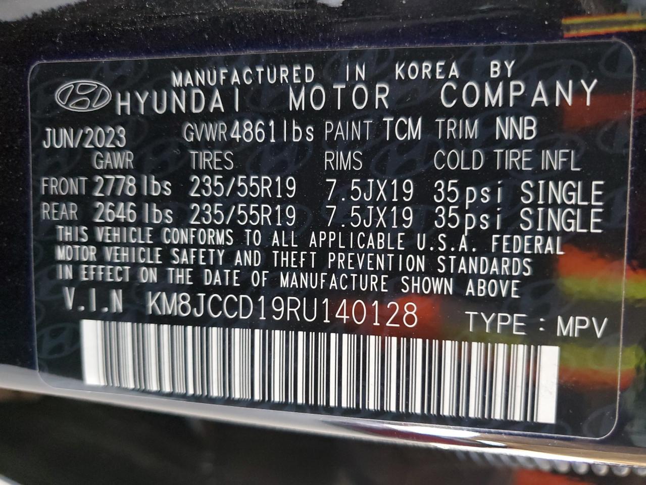 HYUNDAI TUCSON 2024 VIN KM8JCCD19RU140128 zdjęcie 12