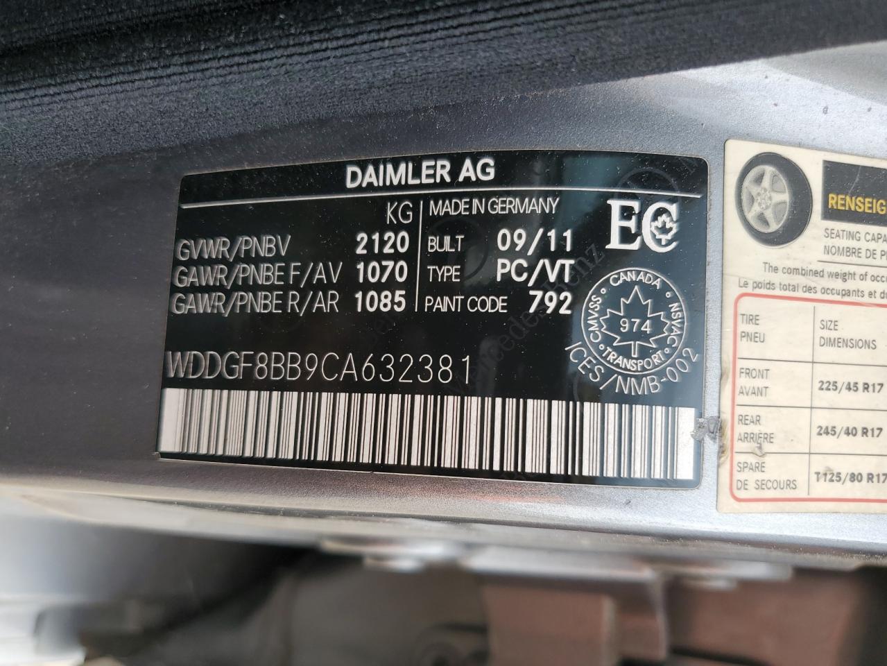 2012 Mercedes-Benz C 300 4Matic VIN: WDDGF8BB9CA632381 Lot: 63055425
